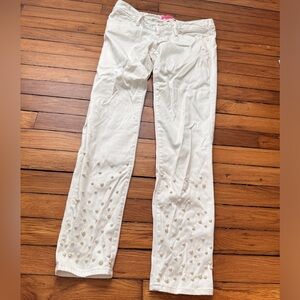 Lily Pulitzer soft white pants with pearls